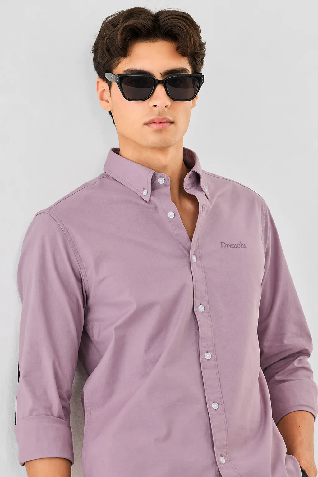 Men Lavender Oxford Cotton Shirt | Premium Casual Shirt for Men