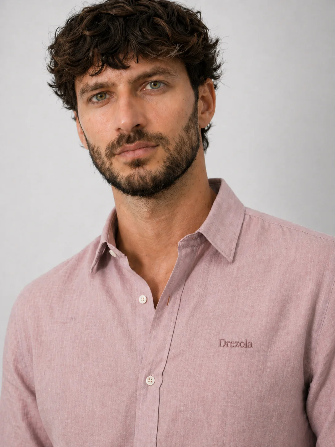 Men Dusty Pink Casual Shirt | Premium Cotton Linen Shirt for Men | Stylish Regular Fit Full Sleeve Shirt thumbnail 4