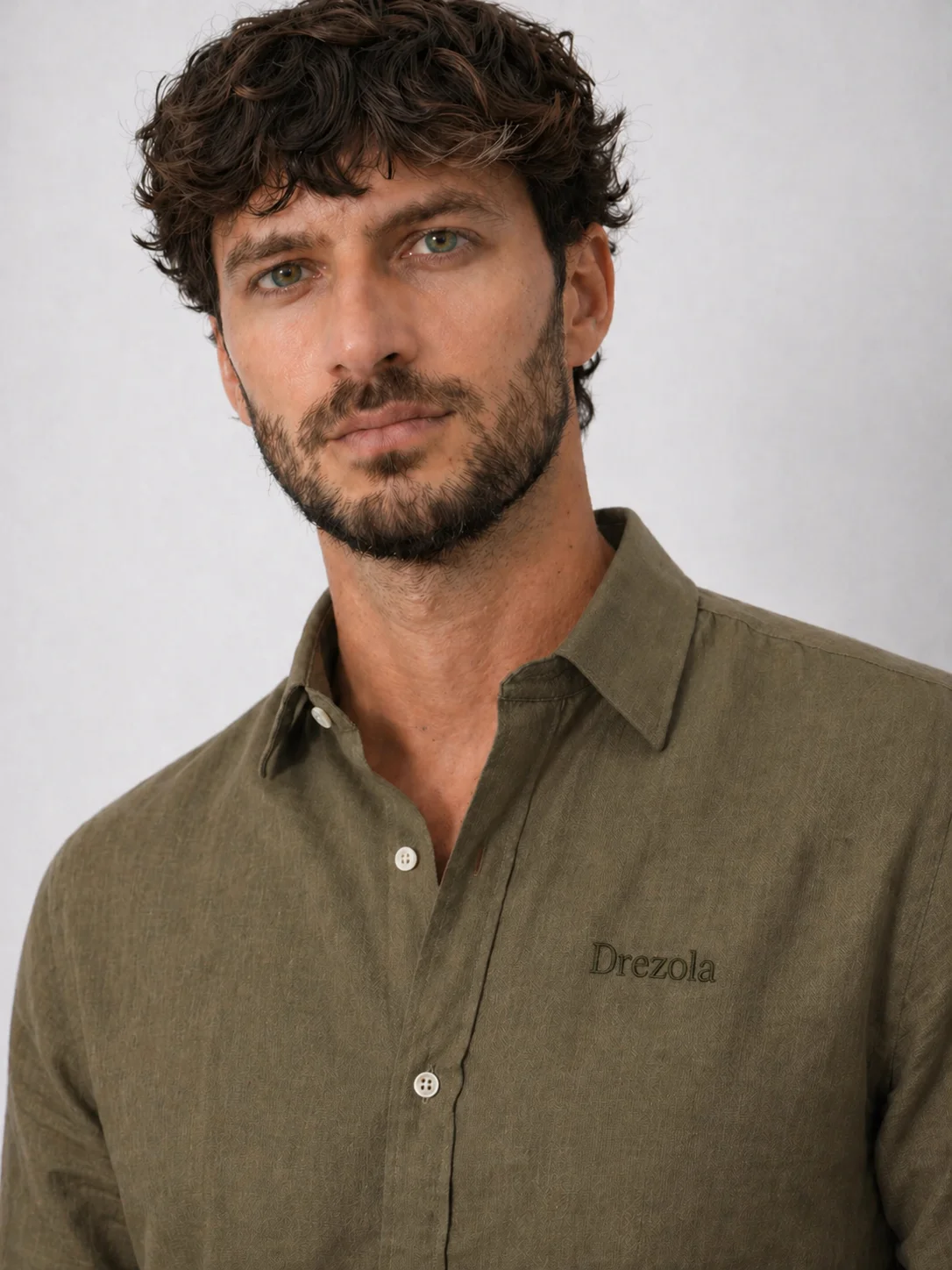 Men Olive Green Casual Shirt | Premium Cotton Linen Shirt for Men | Stylish Regular Fit thumbnail 2